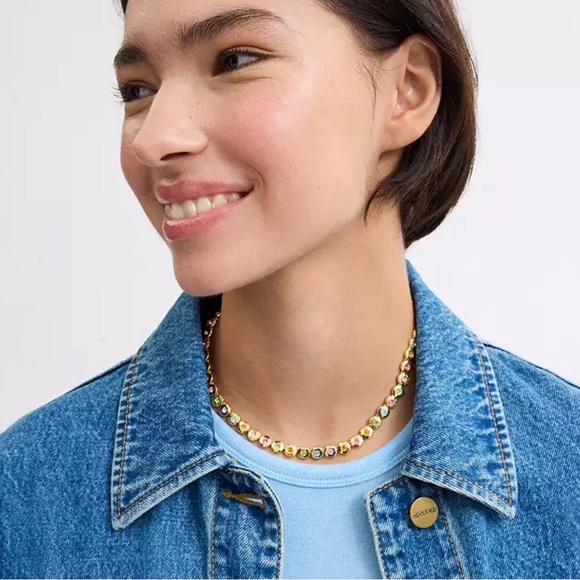 Coach Open Circle Tennis Necklace,nwt ! - Picture 3 of 6